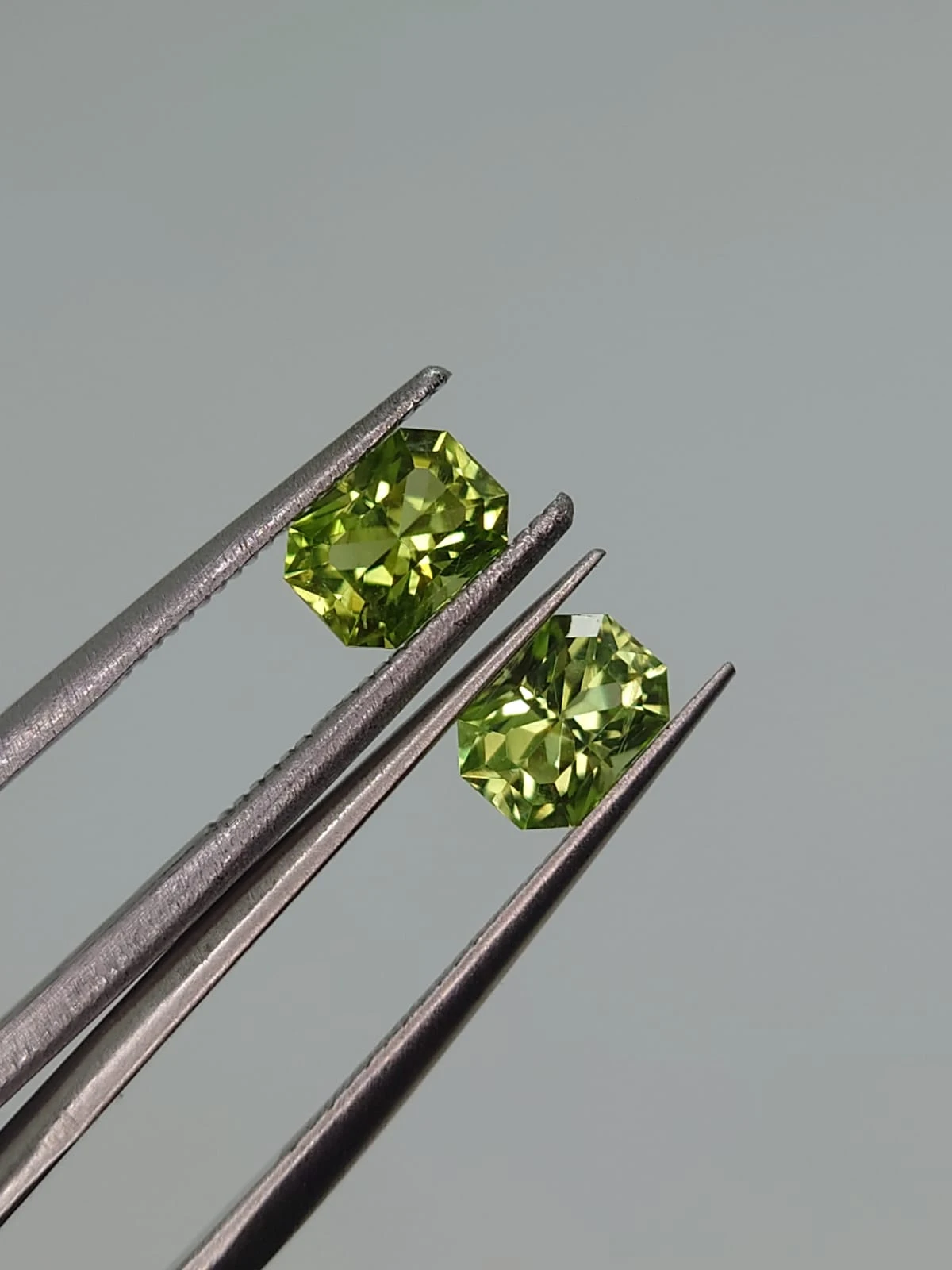 1.4ct Natural Peridot Pair in Fancy Octagon Cut From Pakistan — view 6